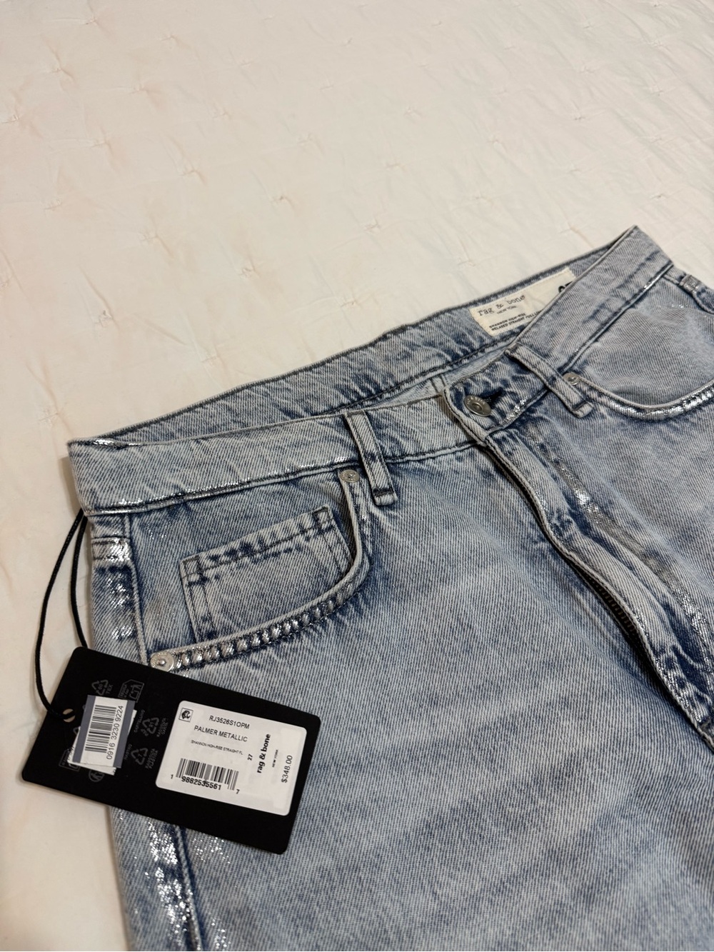 rag & bone The Shannon style - Light Wash Jeans with Palmer Metallic Trim